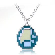 Fashion Jewelry New Boys Girls Minecraft Game My world Green Strange Coolie Face Pendant Necklace Great Gift Wholesale Retail