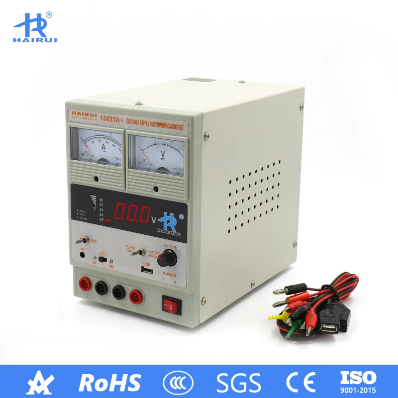 

HAIRUI 1503TA+ DC Power Supply 110V/220V LED Digital Display 15V 3A Regulated Variable Switching Power Supply for Laptop Phone