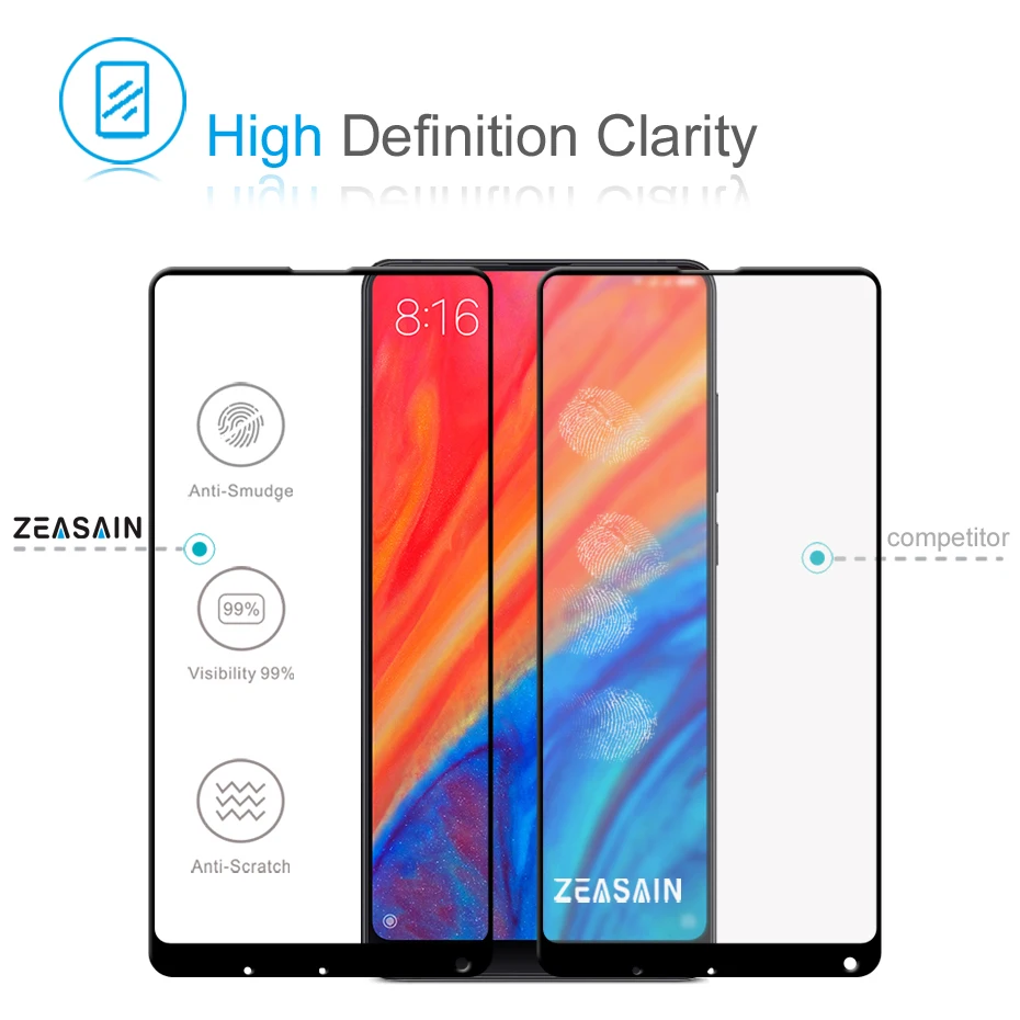 Original ZEASAIN Tempered Glass for Xiaomi Mi Mix 2 2S Xiomi Mi Mix2 S Mix2S Screen Protector 0.3mm 9H Toughened Glass Film (3)