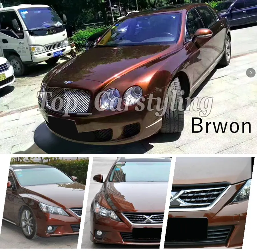 

Brown Gloss Metallic Candy Car Wrap VINYL Styling With Air Free Whole car Covering Graphic PROTWRAPS 1.52x20m/Roll 5x67ft