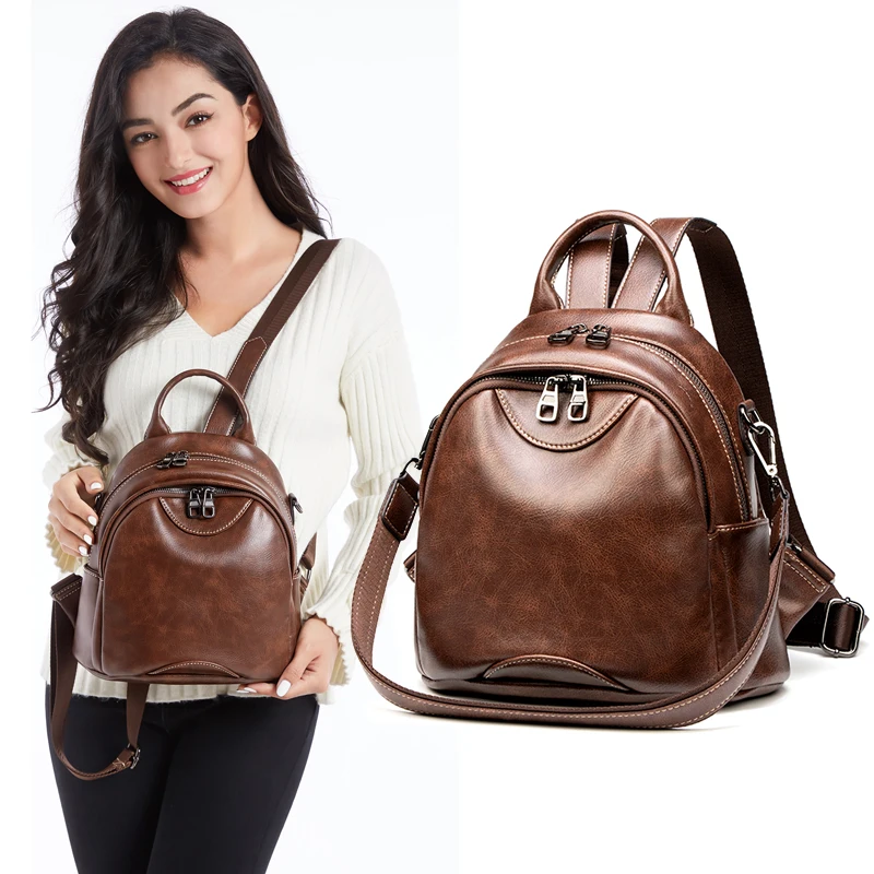 ZROM Women Backpack Female Genuine Leather Backpacks for girls Fashion Teenagers Schoolbag Small Backpack Ladies Shoulder Bags
