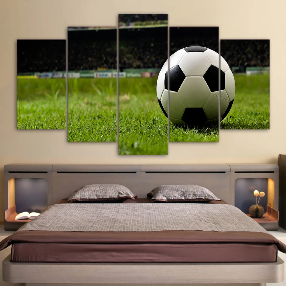 #*Cheap HD Football Wall Posters and Prints Soccer on Lawn Football Field Modern Soccer Poster Canvas Decor for Living Room