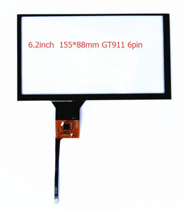 

Car DVD navigation 6.2 -inch capacitive touch screen/touch screen chip GT911/155 * 88mm/6 Line of touch screen