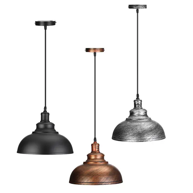 Industrial Vintage Edison Light Cover Lampshade E27 Retro Lamp Base Industrial Vintage Edison Light Cover Lampshade E27 Retro Lamp Base Loft Iron Pendant Lights Holder Lighting