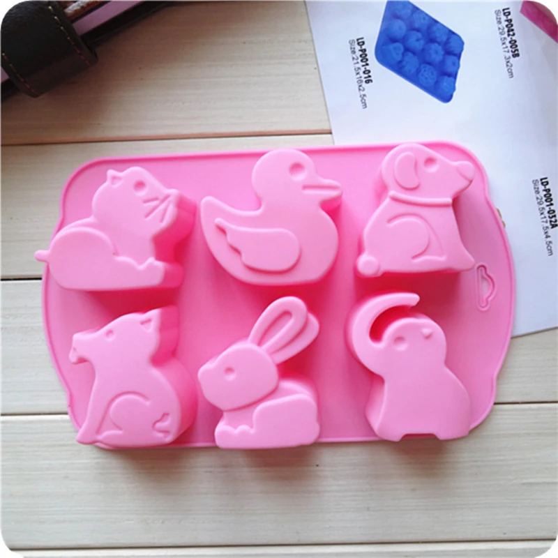 

Silicone Mold Cake Decorating Elephant Rabbit Puppy Chocolate Jelly Handmade Soap Mold Animal Shape Baking Tools 100% Brand New