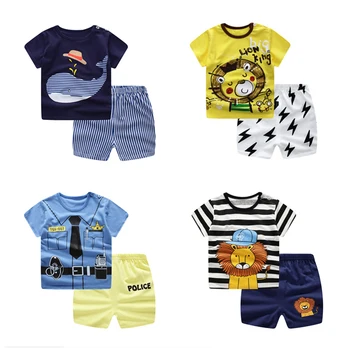

Baby's Sets Summer Baby Boy Clothes Infant Girls Clothing Newborn Cute Whale T-Shirt Shorts Bebe Kids Birthday Party Clothing