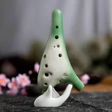 12 отверстий alto C зеленый лед трещины professional ocarina интонация звук хорошо для школы группы