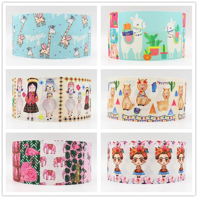 

10 yards lot 38mm 75mm 170902021 unicorn design printed grosgrain ribbon