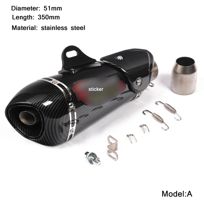 Мото-выхлопная труба глушителя изменение 350 мм нержавеющая сталь Глушитель для мотоцикла система дБ убийца для 38-51 мм ATV Autobike скутер