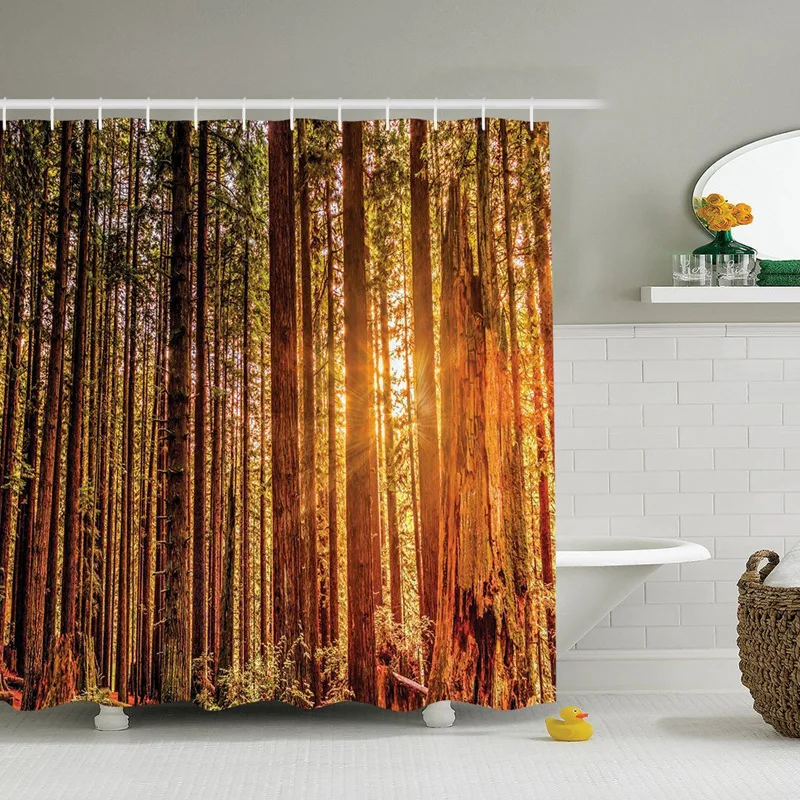 Home textiles, waterproof digital personality, shower curtain, scenery