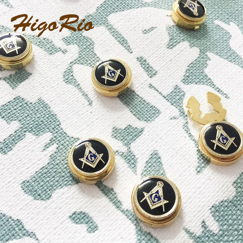 

100pcs Custom Masonic Button for ID Card Rope Lapel Pin Badge Freemasonry Masons Compass and Square Pins Soft Enamel with Epoxy