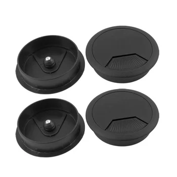 

SOSW-20pcs PC Computer Desk Grommet Wire Hole Cap Cable Cover 60mm Black