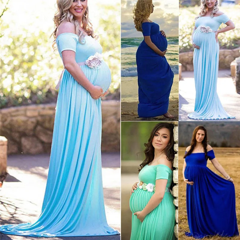 Elegant Pregnant Women Maxi Dresses Maternity Gown Photography Props ...