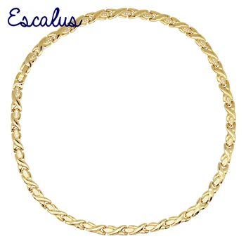 

Escalus Stainless Steel Necklace Ladies Magnetic Golden Colorf Women's Jewelry Trinket Bio Choker Jewellery Charm