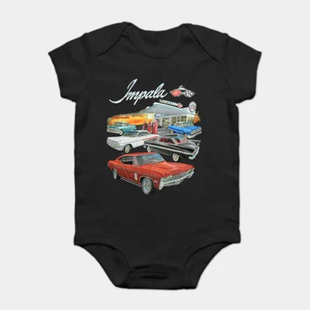 

Baby Onesie Baby Bodysuits kid t shirt Funny novelty Chevy Impala Impala SS 1958 to 1966 s - Gray - Cotton Preshrunk