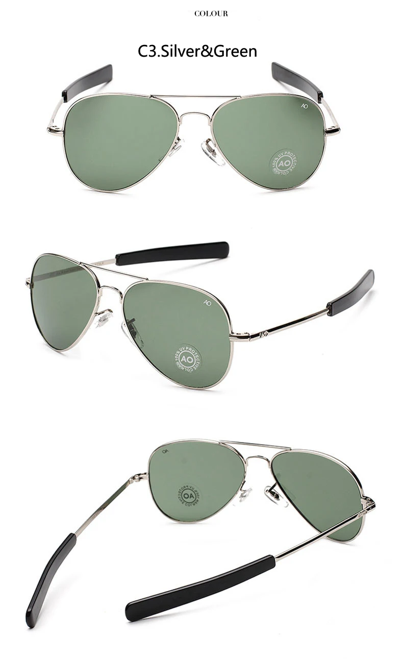 Модные авиационные солнцезащитные очки es для мужчин, фирменный дизайн AO, солнцезащитные очки es для мужчин, американские армейские военные оптические стеклянные линзы Oculos