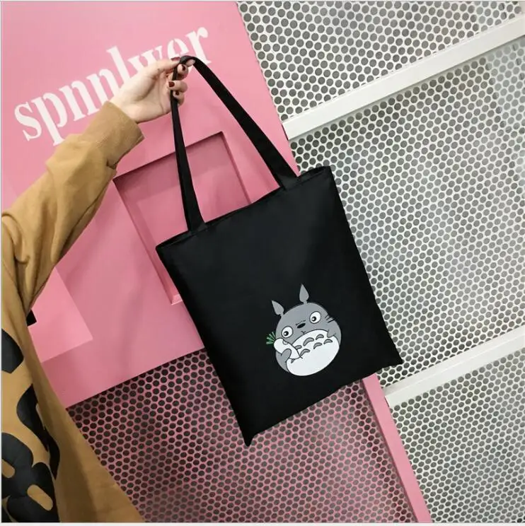 new Cartoon Totoro Printed Shoulder Bag Women Large Capacity Female Shopping Tote Bag Canvas Handbag Beach Lady Hand Bag new Cartoon Totoro Printed Shoulder Bag Women Large Capacity Female Shopping Tote Bag Canvas Handbag Beach Lady Hand Bag