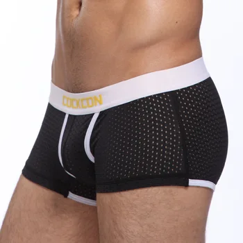 

Men pants mesh temptation gauze sexy transparent underwear boxer shorts mens 811