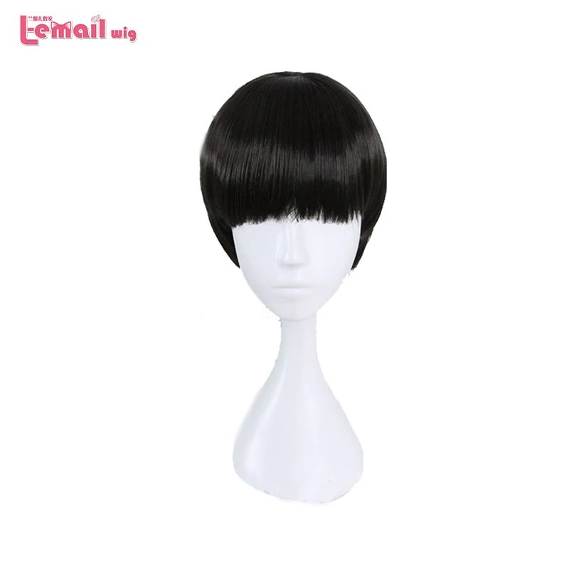 

L-email wig Brand New Mob Psycho 100 Shigeo Kageyama Cosplay Wigs Short Black Heat Resistant Synthetic Hair Perucas Cosplay Wig