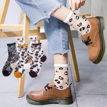 Весенние и летние тонкие прозрачные носки сетчатые в трубке носки леопардовые сексуальные женские стеклянные стоки