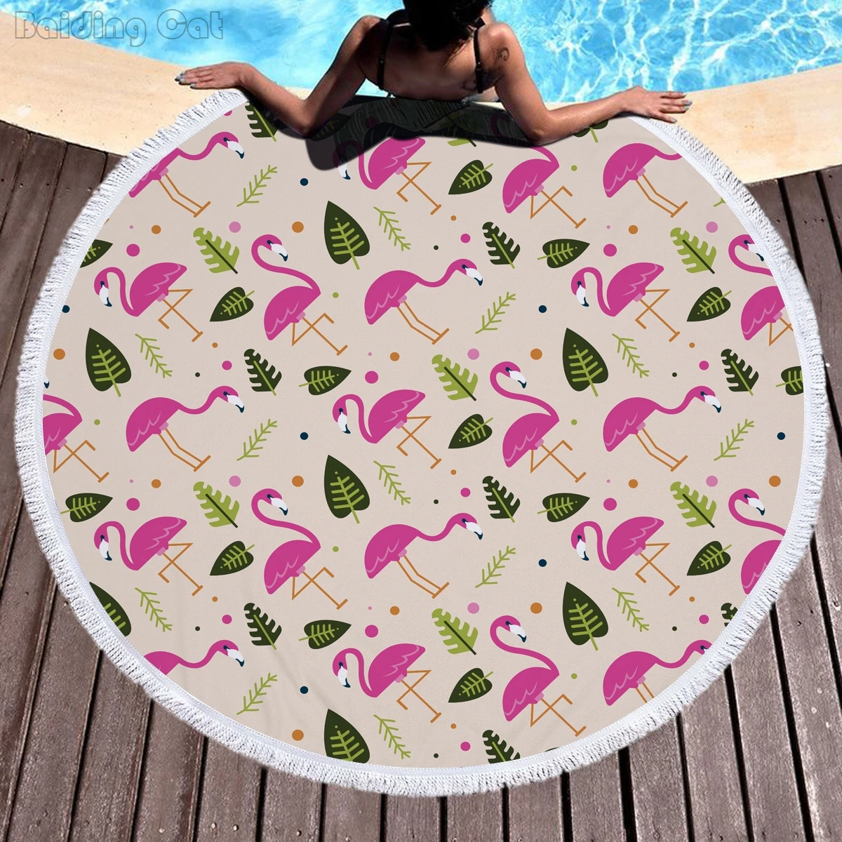 Buy Summer Microfiber Round Beach Towel with Tassels