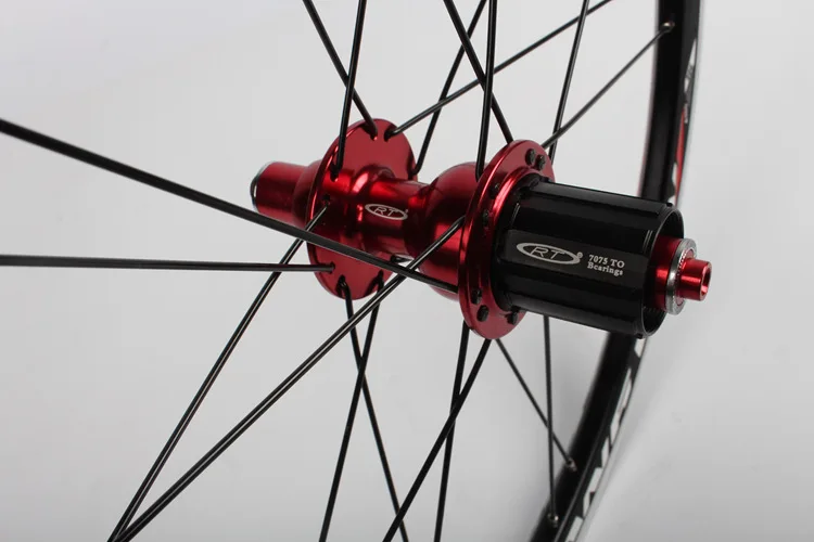 Cheap 20 inch V Brake 406/451  O.L.D. Front 74mm Rear 130mm Clincher Fold bike BMX Wheelset Wheel UD Matt 8