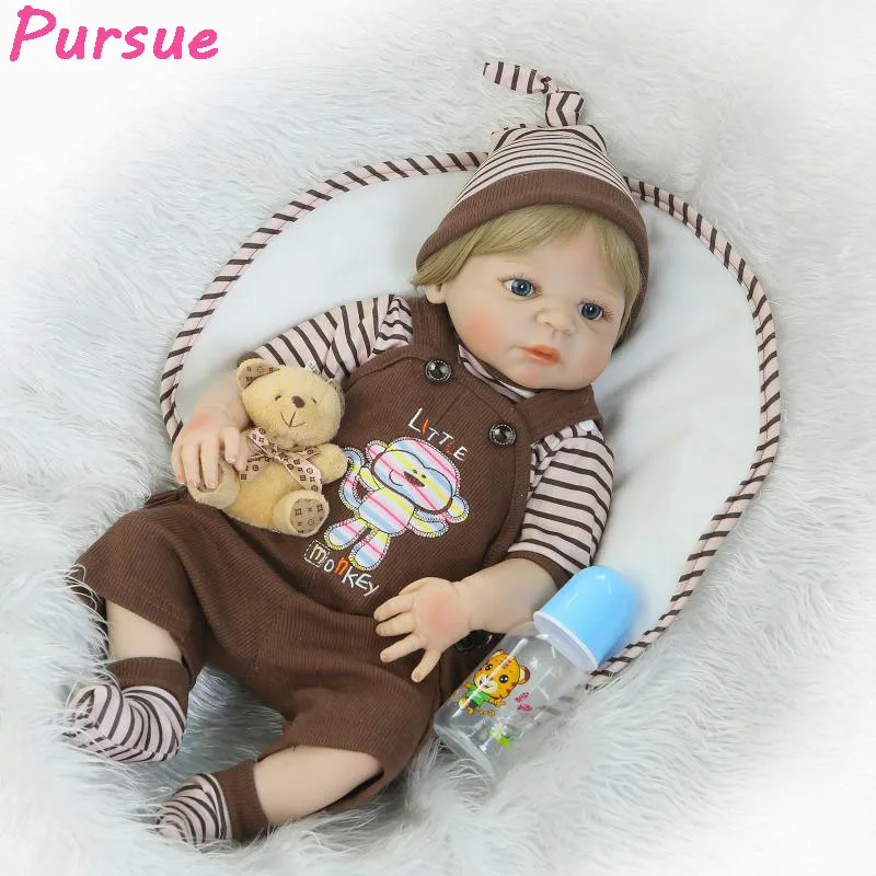 

Pursue 22"/55cm Handmade Reborn Baby Soft Silicone Baby Dolls for Sale Reborn Full Body Silicone reborn de silicone inteiro 55cm