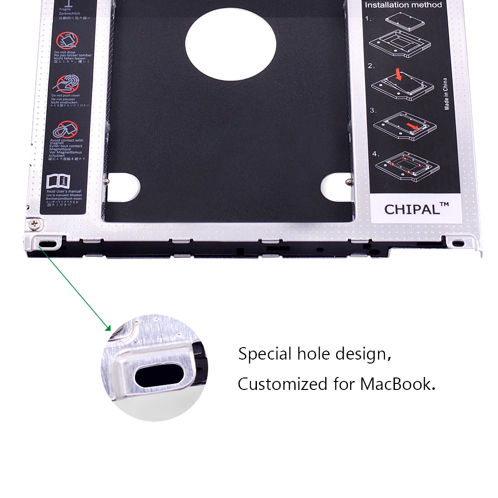 CHIPAL алюминиевый SATA 3,0 2nd HDD Caddy 9,5 мм SSD чехол для жесткого диска для Macbook Pro Air 1" 15" 1" SuperDrive Optibay
