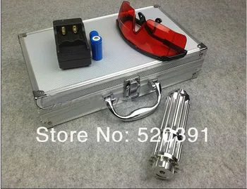 

Strong Power Military Blue Laser Pointers 500W 50000M 450nm Burn Match Candle lit Cigarette Wicked Lazer Torch+Glasses+Gift Box