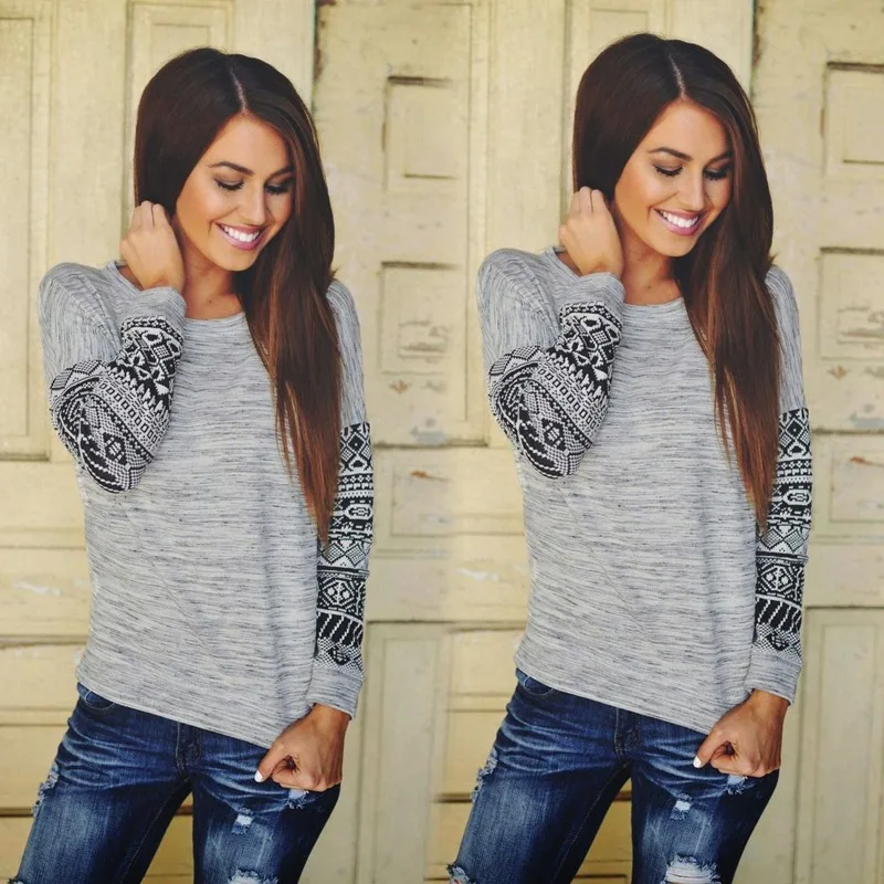 2018 Women Girls New Fashion Casual Solid Loose Pullover Sweaters Autumn/Winter Long-Sleeve O-Neck Cotton Sweaters Tops Hot