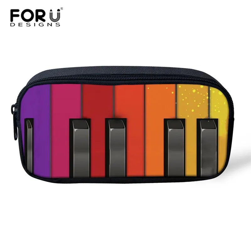

FORUDESIGNS Custom Piano Pencil Bag Pencil Case Office Music Note Print Student Pencil Cases School Pen Box Women Makeup Bag