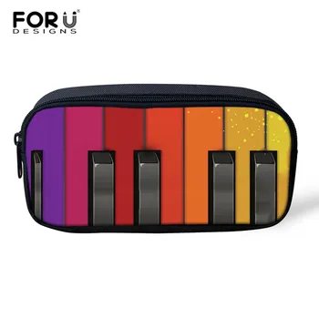 

FORUDESIGNS Custom Piano Pencil Bag Pencil Case Office Music Note Print Student Pencil Cases School Pen Box Women Makeup Bag