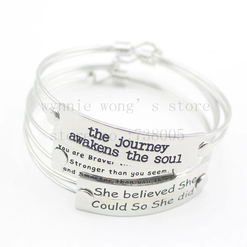 Bangle jewelry bracelets with sayings women