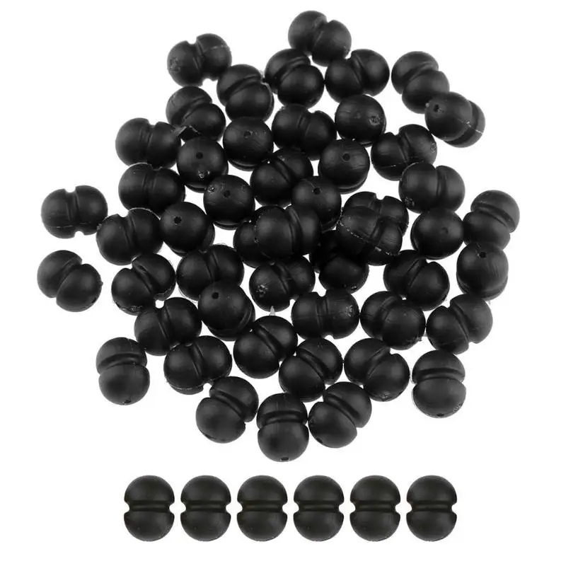 50pcs/lot 10g Black Carp Fishing Chod Heli Beads TPR Carp Fishing Chod Heli Helicopter Beads Terminal Tackle Tool Accessories