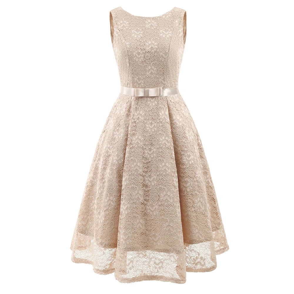 Women Vintage Lace Dress Elegant 3//4 Sleeves Princess Floral Lace Cocktail O-Neck Party Aline Swing Dress2018