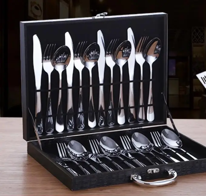 Luxury 304 stainless steel Western-style tableware sets Knife and fork spoon With Package Box | Дом и сад