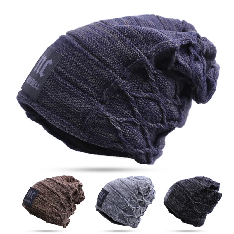 Стильные шапочки Skullies, зимняя мужская шапка, Толстая теплая зимняя мужская шапка, толстая шапка s Beanies, Зимняя мужская шапка toucas gorros