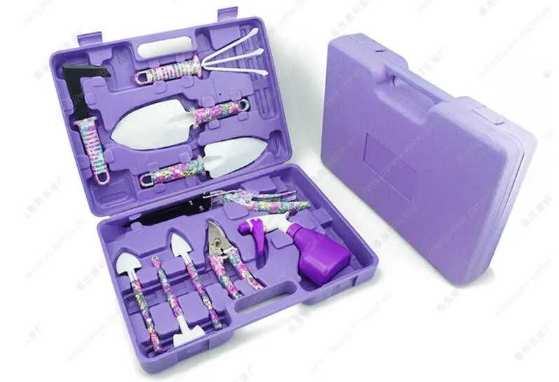 

Purple 10pcs/Set Garden Tool Set Fruit Tree Pruning Shears Grafting Tool Rake Knife Spray Bottle Round and Sharp Shovel