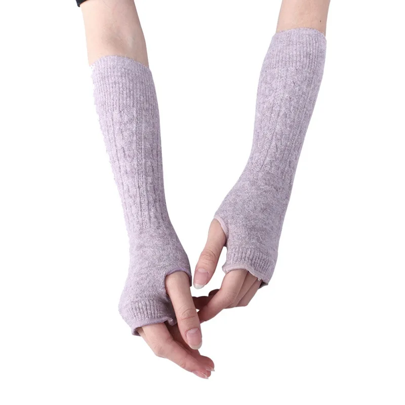 

Adisputent Fashion Knitted Warm Half-finger Gloves Women Men Long Fingerless Gloves Autumn Winter Casual Gloves
