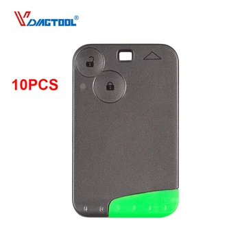 

VDIAGTOOL 10PCS New Replacement 2 Buttons Remote Car Key Card Shell Case For RENAULT Laguna Smart Card Key Case with blade