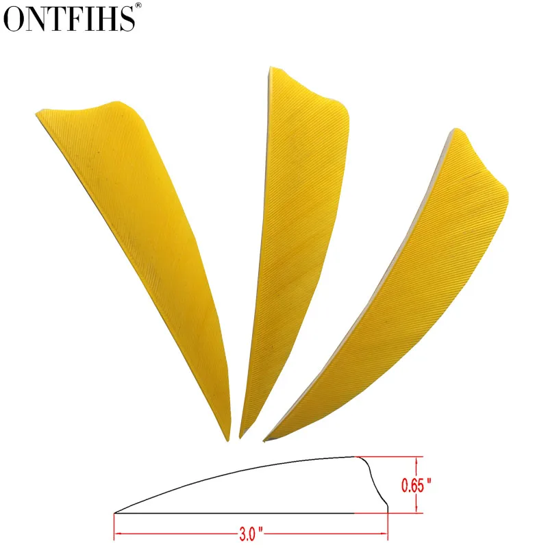 

ONTFIHS - 200pcs 3" Yellow Or Mixed Color Shield Cut Archery Fletches Turkey Feather Fletching Arrow Feathers