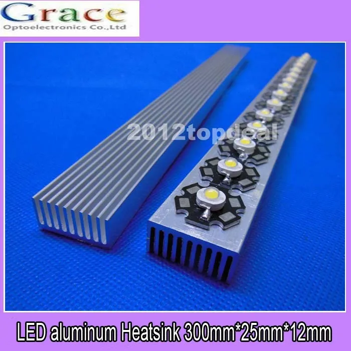 20pcs High Power LED aluminum Heatsink 300mm*25mm*12mm for 1W,3W,5W led