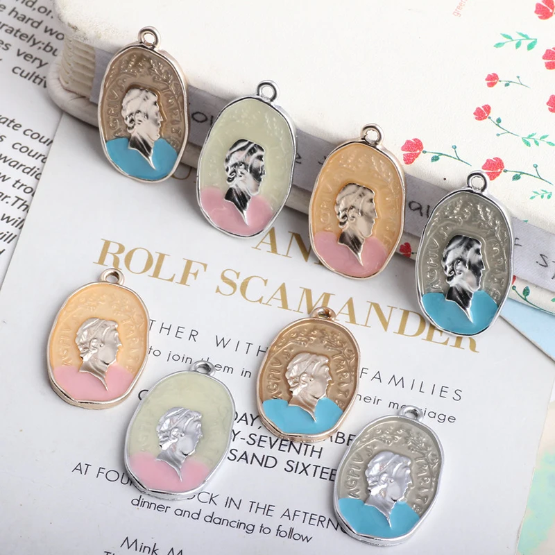 

10PCS Personality Avatar Silver Tone Enamel Charms Nautical Pendants Fit Necklaces Bracelet DIY Jewelry Accessory Findings YZ443