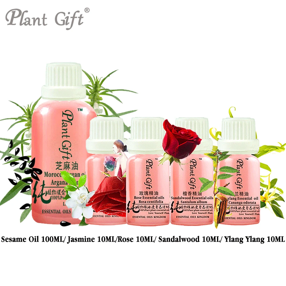 

Free Shopping 100% Pure Cold-pressed Sesame / Jasmine / Rose / Sandalwood / Ylang Ylang Oil DIY Handmade Natural Oil Carrier