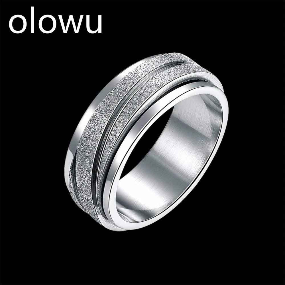 Olowu hombres anillos para fiesta y boda Simple acero inoxidable plata anillos hombres mujeres anillo libre de plomo y níquel envío gratis| Anillos| - AliExpress