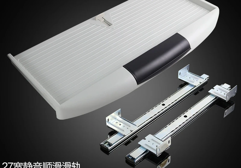 Thickening computer desk keyboard tray drawer slide rails two rail track three bay bracket
