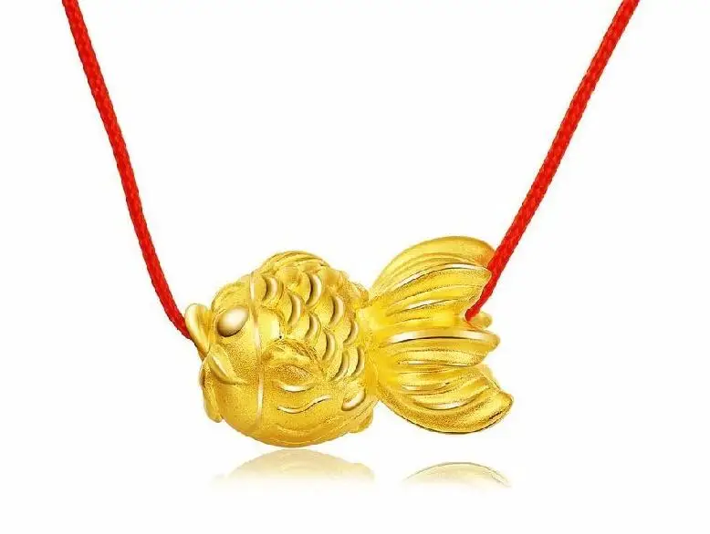 

New PURE 999 24K Yellow Gold / 3D Blessing Fish Pendant 2.6g