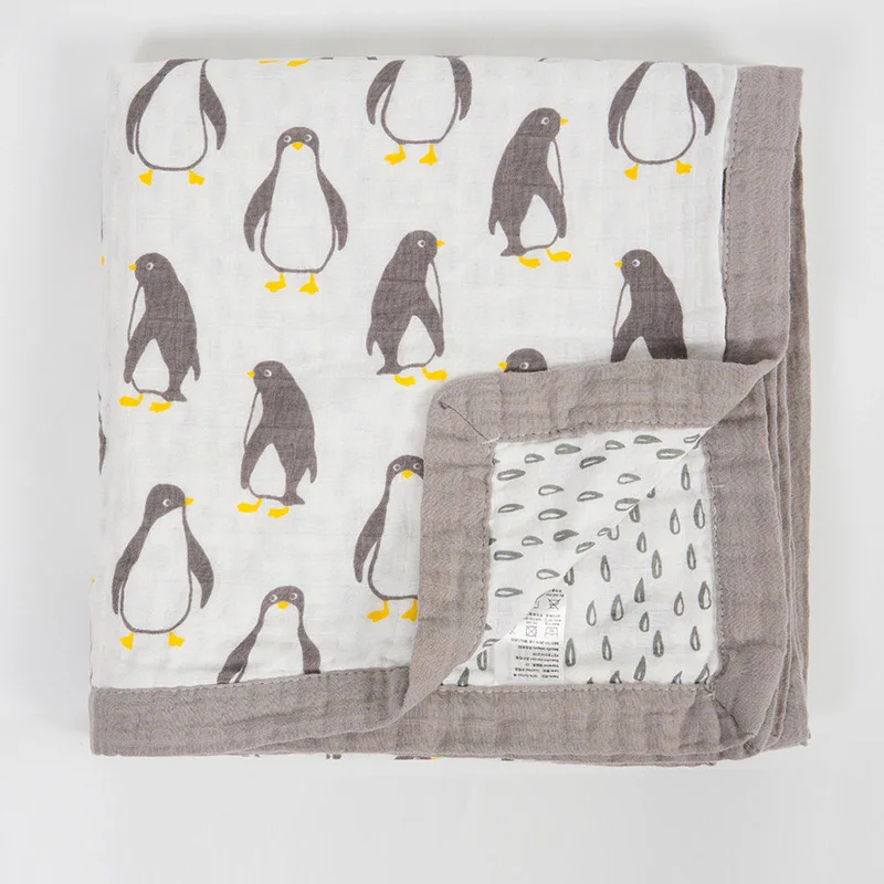 Comprar Manta de bebé de 2 capas (gasa de 4 capas) manta gruesa de algodón orgánico de invierno suave y bonita manta de bebé 120*120 CM