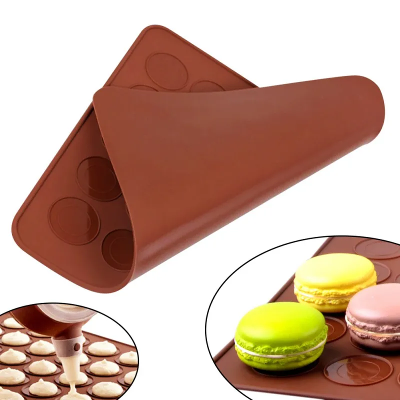 

Practical 30-cavity Macaron Silicone Pastry Cake Oven Printed Form Sheet Cake Mold Pastry Mat