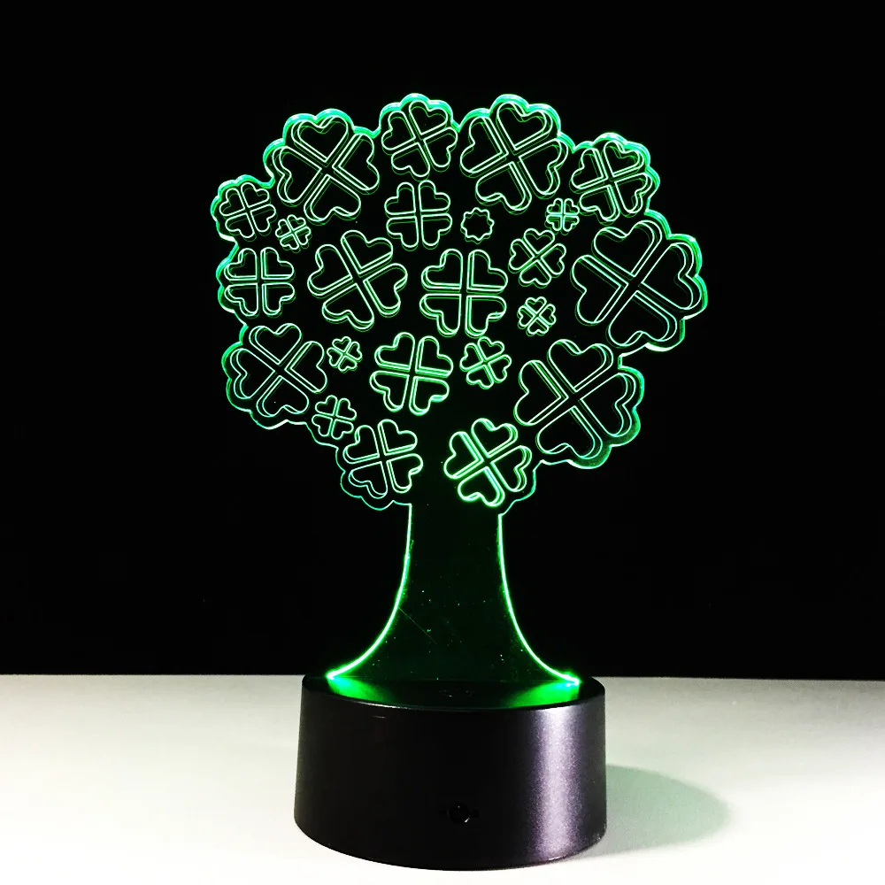

Amroe 2018 Creative 3D LED Night Light Lucky Tree Shape 7 Color RGB Desk Lampara Novelty Home Decor Child Xmas Gift Kid Toy Lava